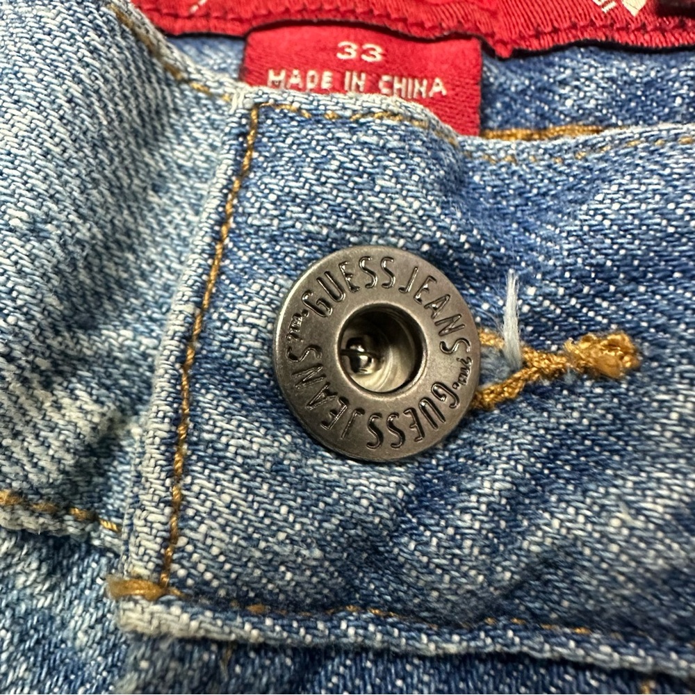 Vintage Guess Bootcut Distressed Light Wash Jeans Size 33 - Picture 7 of 10